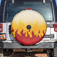 Japanese Kaen Pattern Spare Tire Cover Flame Pillar Blazing Lion Heart - Wonder Print Shop