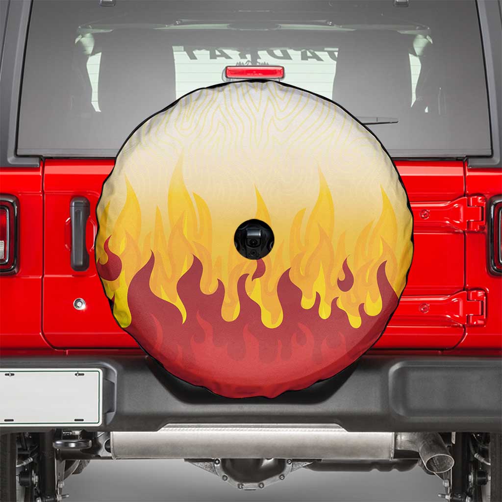 Japanese Kaen Pattern Spare Tire Cover Flame Pillar Blazing Lion Heart - Wonder Print Shop