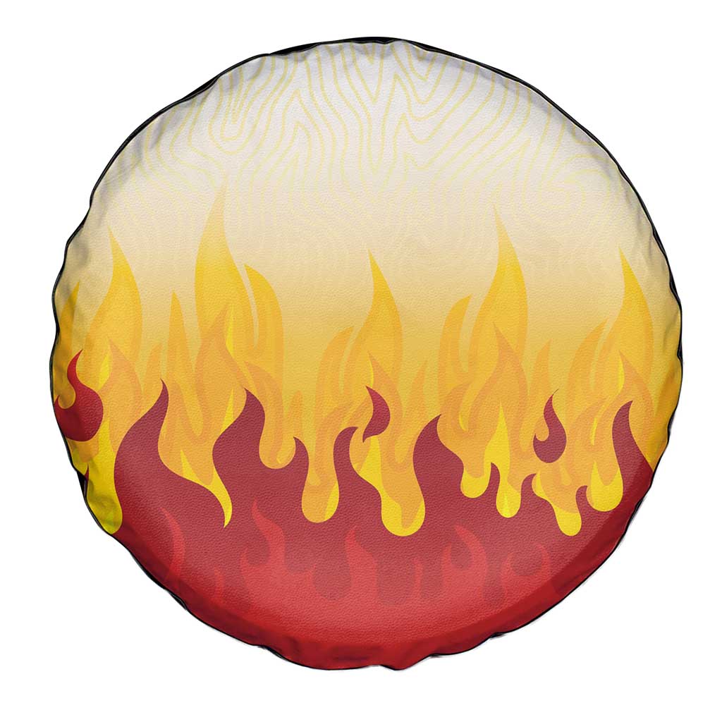 Japanese Kaen Pattern Spare Tire Cover Flame Pillar Blazing Lion Heart - Wonder Print Shop