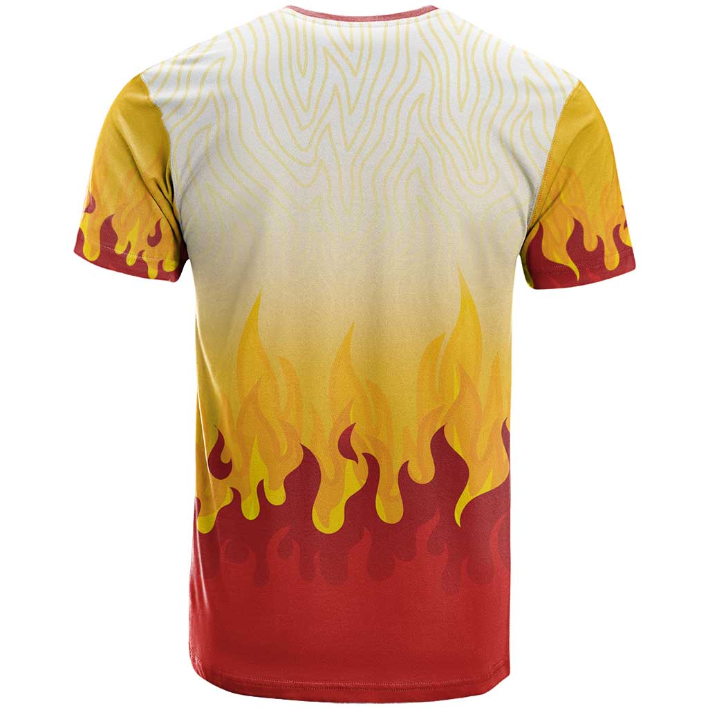 Japanese Kaen Pattern T Shirt Flame Pillar Blazing Lion Heart - Wonder Print Shop