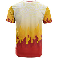Japanese Kaen Pattern T Shirt Flame Pillar Blazing Lion Heart - Wonder Print Shop
