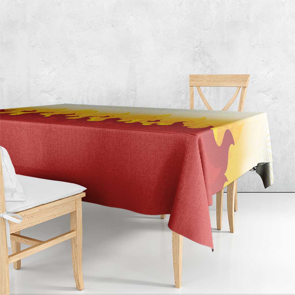 Japanese Kaen Pattern Tablecloth Flame Pillar Blazing Lion Heart - Wonder Print Shop