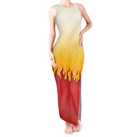 Japanese Kaen Pattern Tank Maxi Dress Flame Pillar Blazing Lion Heart - Wonder Print Shop