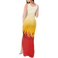 Japanese Kaen Pattern Tank Maxi Dress Flame Pillar Blazing Lion Heart - Wonder Print Shop