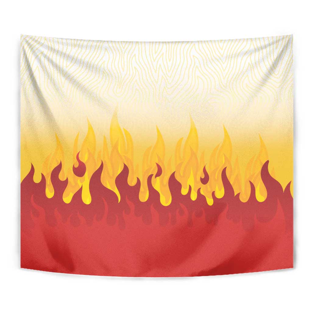 Japanese Kaen Pattern Tapestry Flame Pillar Blazing Lion Heart - Wonder Print Shop