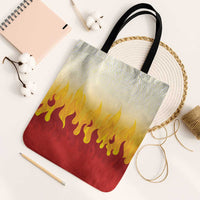 Japanese Kaen Pattern Tote Bag Flame Pillar Blazing Lion Heart - Wonder Print Shop