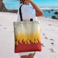 Japanese Kaen Pattern Tote Bag Flame Pillar Blazing Lion Heart - Wonder Print Shop