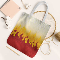 Japanese Kaen Pattern Tote Bag Flame Pillar Blazing Lion Heart - Wonder Print Shop