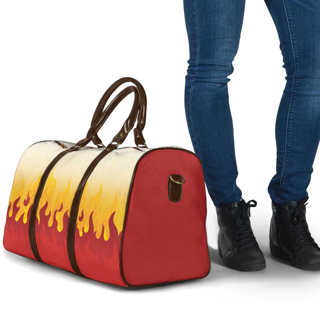 Japanese Kaen Pattern Travel Bag Flame Pillar Blazing Lion Heart - Wonder Print Shop