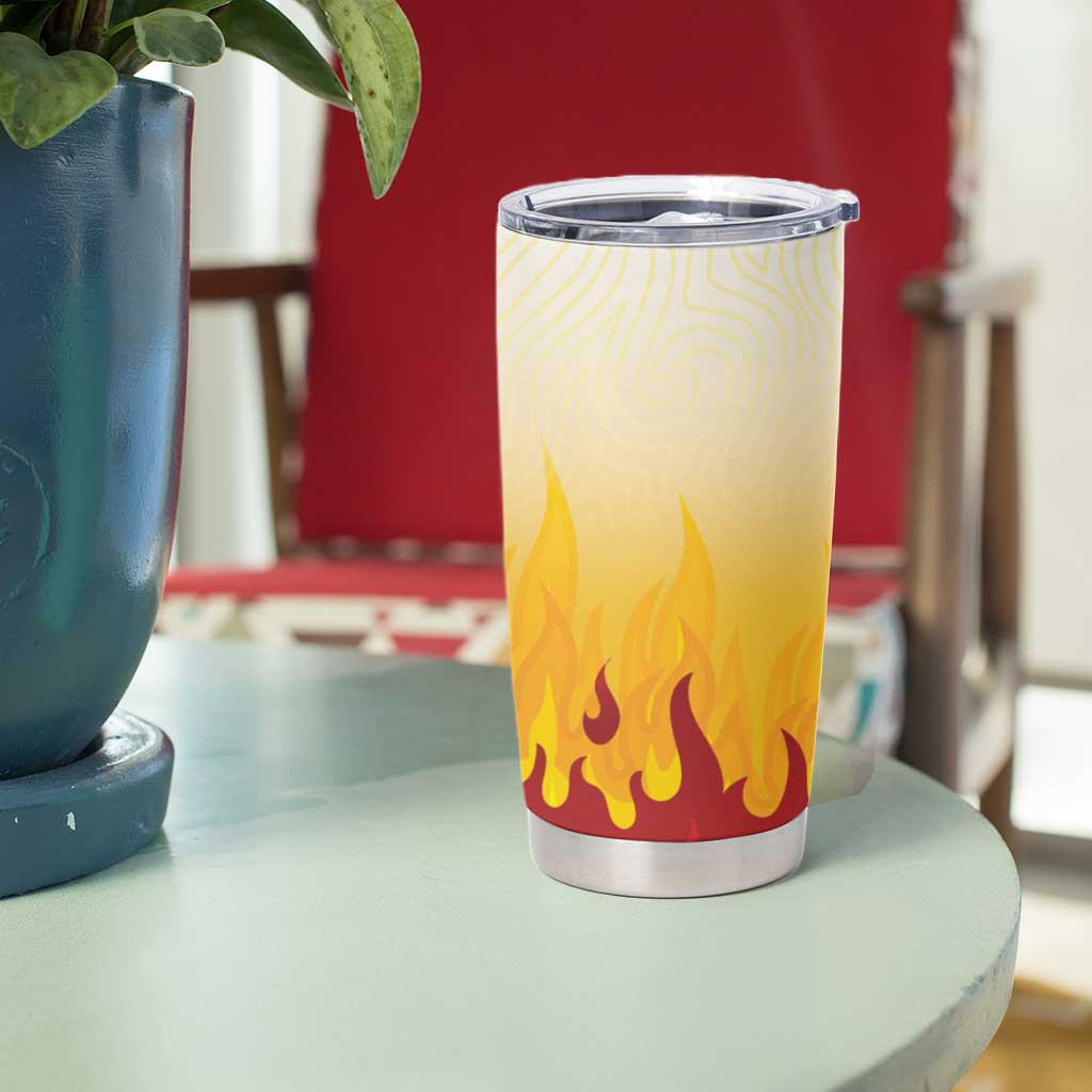 Japanese Kaen Pattern Tumbler Cup Flame Pillar Blazing Lion Heart - Wonder Print Shop