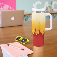 Japanese Kaen Pattern Tumbler With Handle Flame Pillar Blazing Lion Heart - Wonder Print Shop