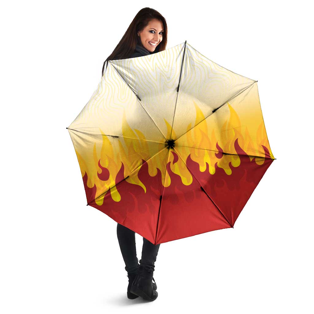 Japanese Kaen Pattern Umbrella Flame Pillar Blazing Lion Heart - Wonder Print Shop