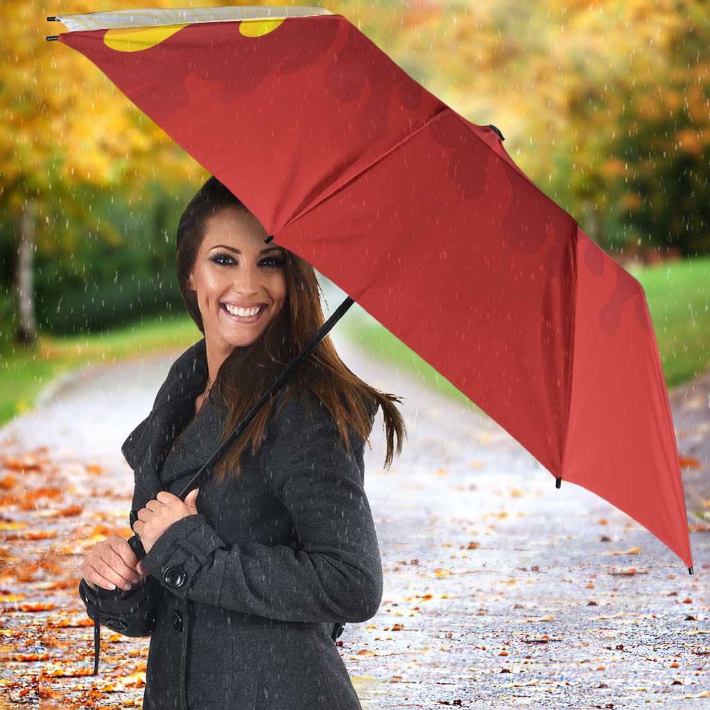 Japanese Kaen Pattern Umbrella Flame Pillar Blazing Lion Heart - Wonder Print Shop