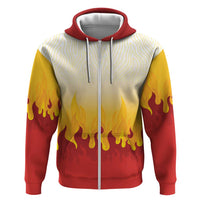 Japanese Kaen Pattern Zip Hoodie Flame Pillar Blazing Lion Heart - Wonder Print Shop