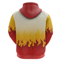 Japanese Kaen Pattern Zip Hoodie Flame Pillar Blazing Lion Heart - Wonder Print Shop