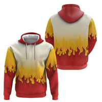Japanese Kaen Pattern Zip Hoodie Flame Pillar Blazing Lion Heart - Wonder Print Shop