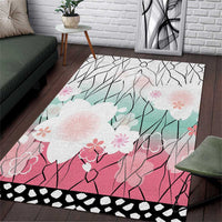 Japanese Kocho Pattern Area Rug Insect Pillar Butterfly Flower Fairy - Wonder Print Shop