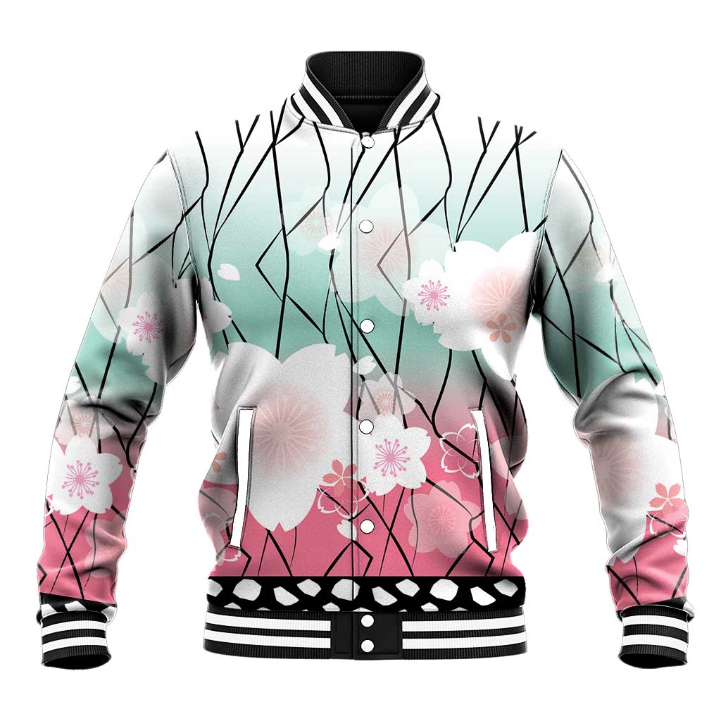 Japanese Kocho Pattern Baseball Jacket Insect Pillar Butterfly Flower Fairy - Wonder Print Shop