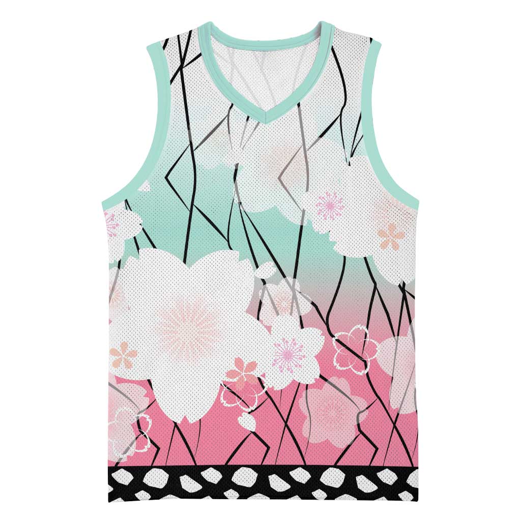 Japanese Kocho Pattern Basketball Jersey Insect Pillar Butterfly Flower Fairy - Wonder Print Shop