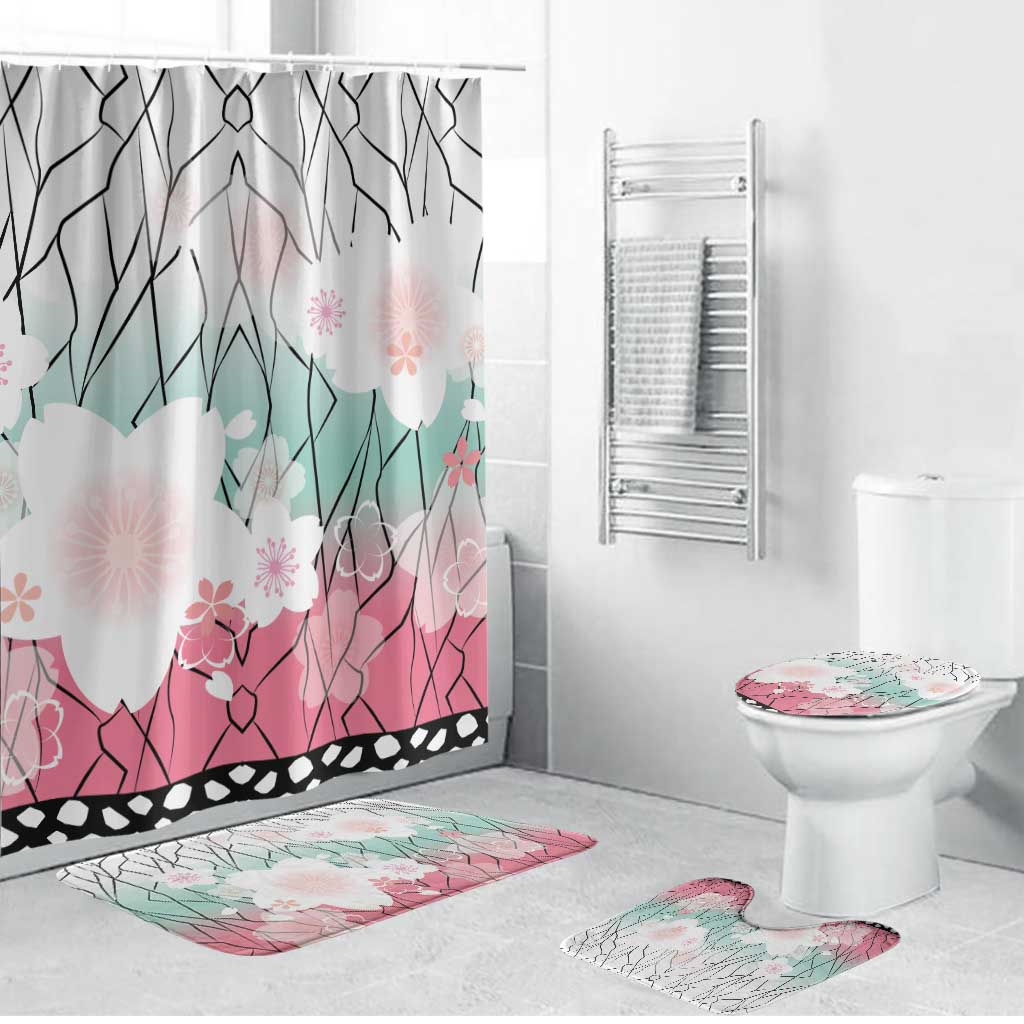 Japanese Kocho Pattern Bathroom Set Insect Pillar Butterfly Flower Fairy - Wonder Print Shop