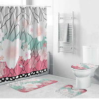 Japanese Kocho Pattern Bathroom Set Insect Pillar Butterfly Flower Fairy - Wonder Print Shop