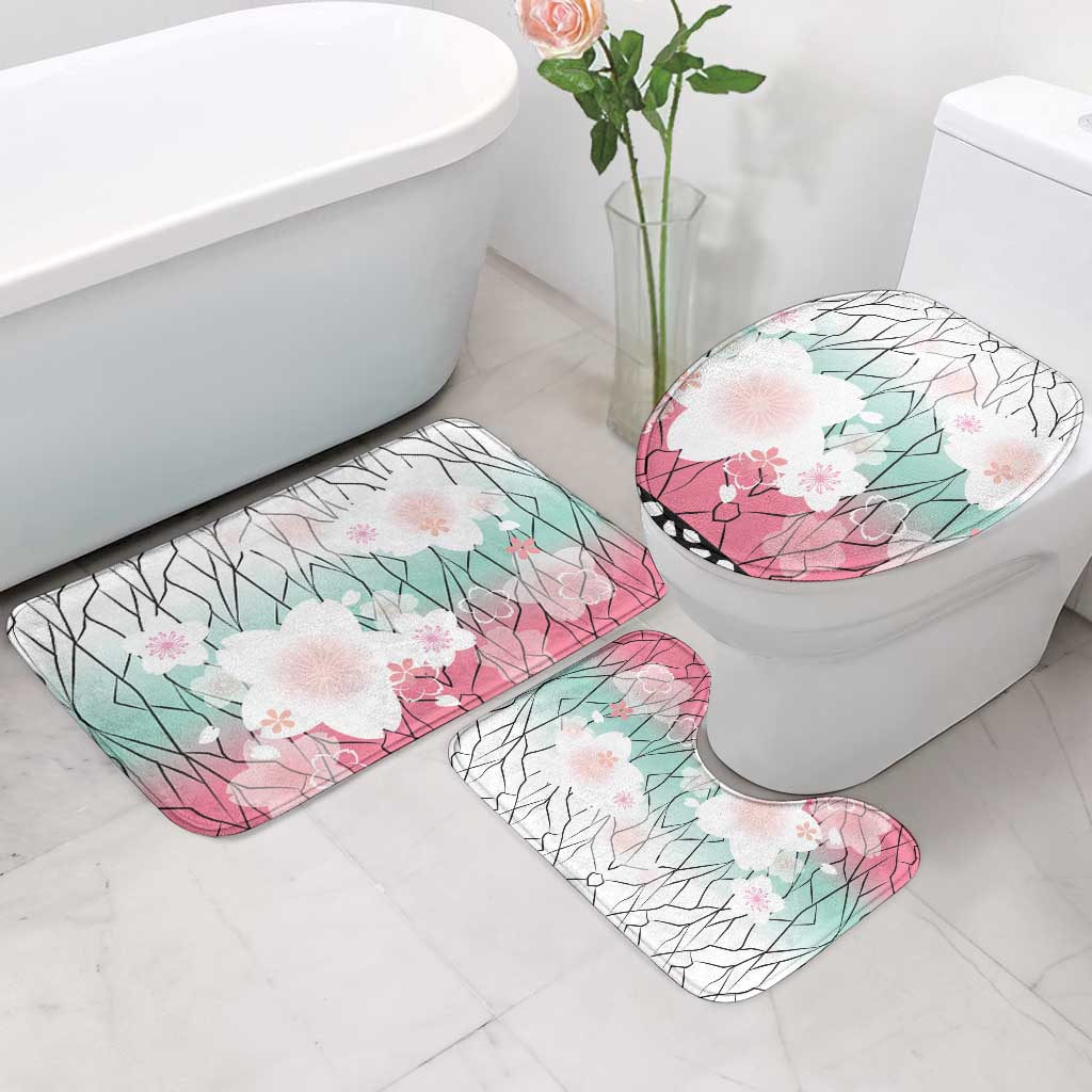 Japanese Kocho Pattern Bathroom Set Insect Pillar Butterfly Flower Fairy - Wonder Print Shop