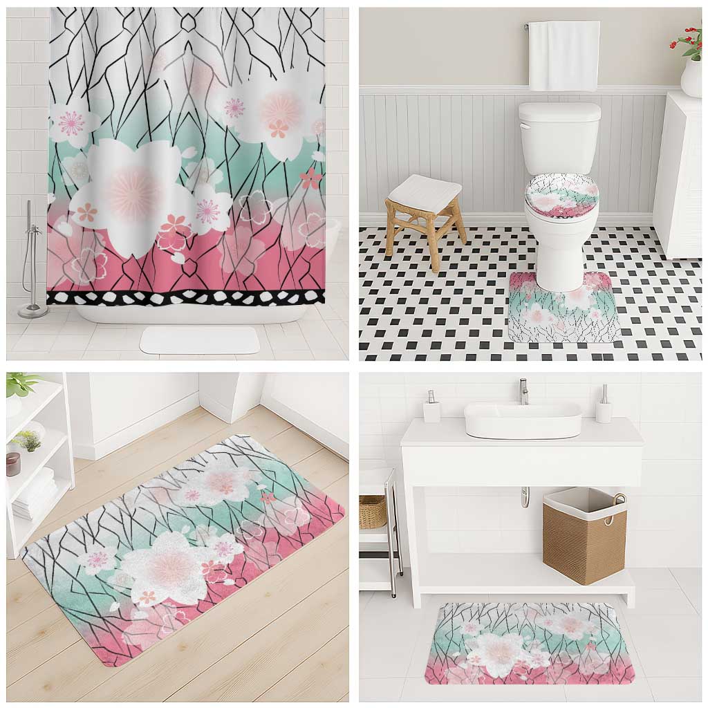Japanese Kocho Pattern Bathroom Set Insect Pillar Butterfly Flower Fairy - Wonder Print Shop