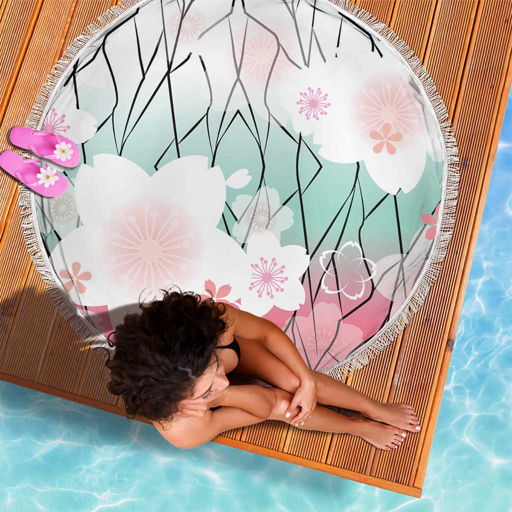 Japanese Kocho Pattern Beach Blanket Insect Pillar Butterfly Flower Fairy - Wonder Print Shop