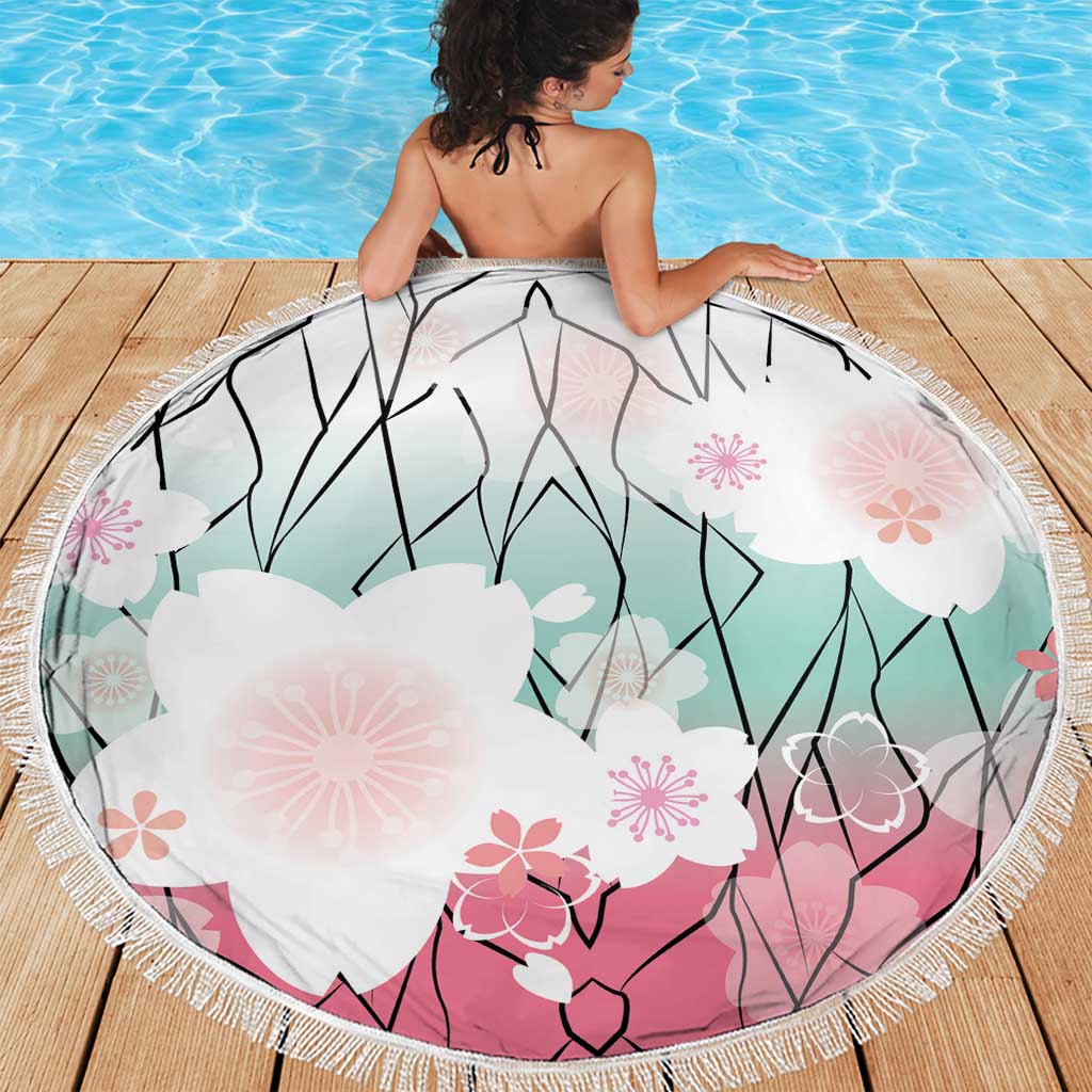 Japanese Kocho Pattern Beach Blanket Insect Pillar Butterfly Flower Fairy - Wonder Print Shop