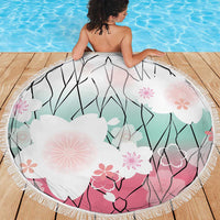 Japanese Kocho Pattern Beach Blanket Insect Pillar Butterfly Flower Fairy - Wonder Print Shop