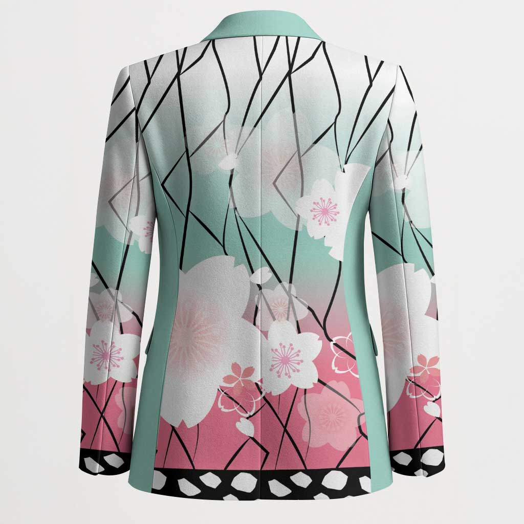 Japanese Kocho Pattern Blazer Insect Pillar Butterfly Flower Fairy - Wonder Print Shop