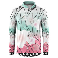 Japanese Kocho Pattern Button Sweatshirt Insect Pillar Butterfly Flower Fairy - Wonder Print Shop