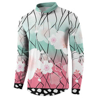 Japanese Kocho Pattern Button Sweatshirt Insect Pillar Butterfly Flower Fairy - Wonder Print Shop