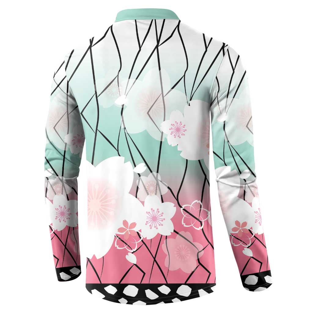 Japanese Kocho Pattern Button Sweatshirt Insect Pillar Butterfly Flower Fairy - Wonder Print Shop