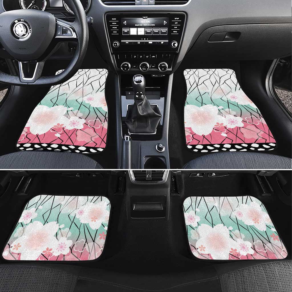 Japanese Kocho Pattern Car Mats Insect Pillar Butterfly Flower Fairy - Wonder Print Shop