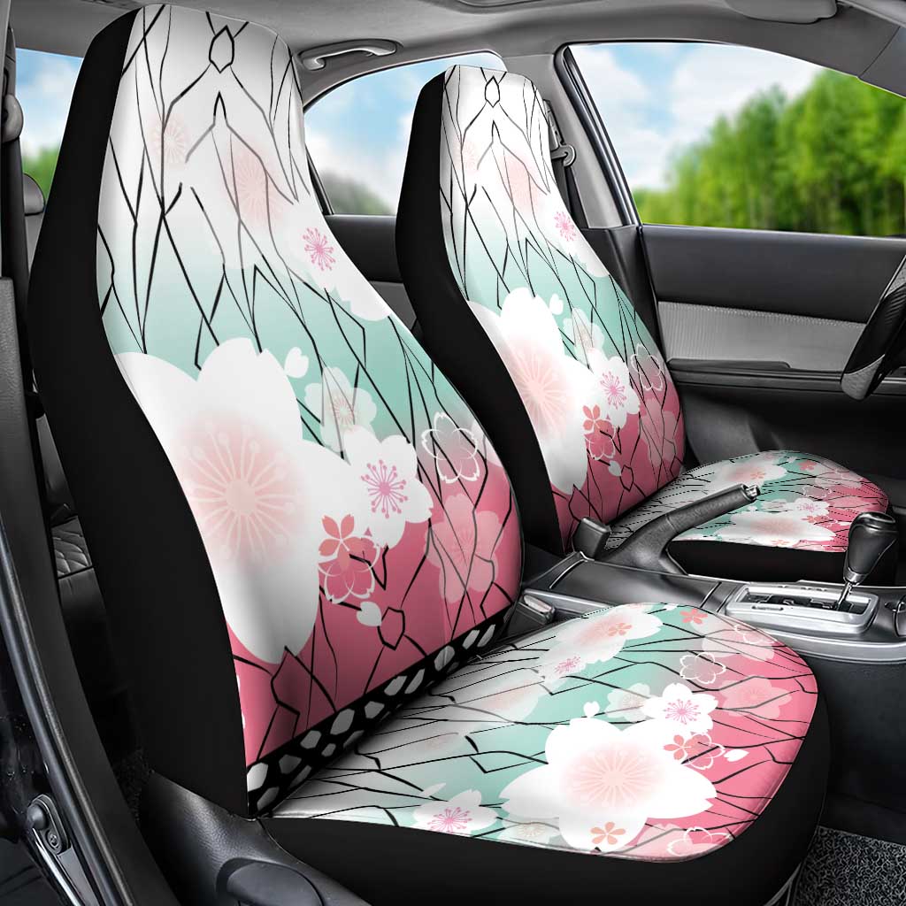 Japanese Kocho Pattern Car Seat Cover Insect Pillar Butterfly Flower Fairy - Wonder Print Shop