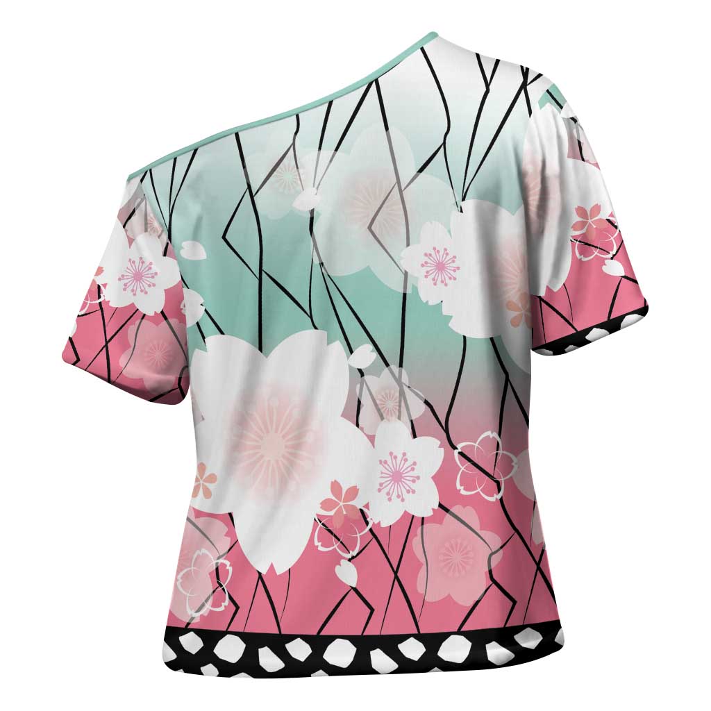 Japanese Kocho Pattern Cross Shoulder Shirt Insect Pillar Butterfly Flower Fairy - Wonder Print Shop