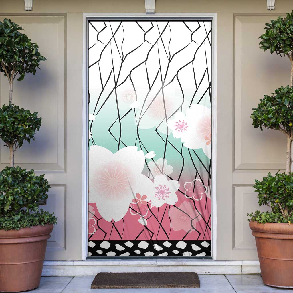 Japanese Kocho Pattern Door Cover Insect Pillar Butterfly Flower Fairy - Wonder Print Shop