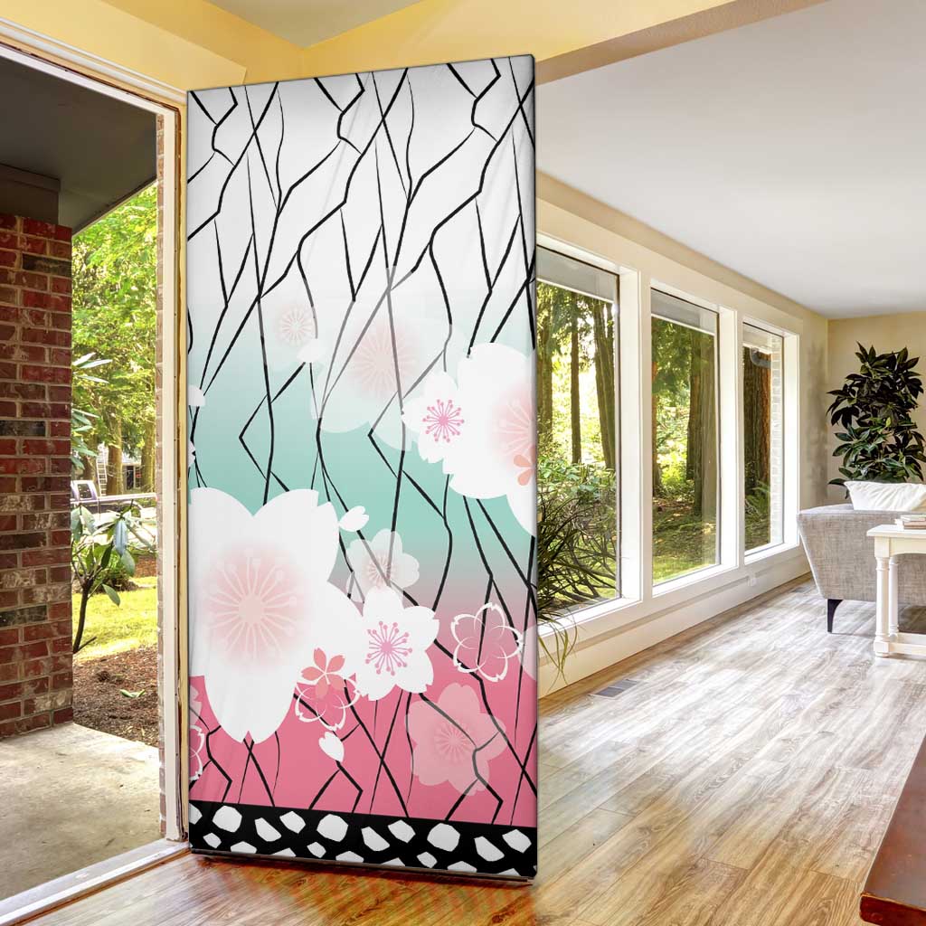 Japanese Kocho Pattern Door Cover Insect Pillar Butterfly Flower Fairy - Wonder Print Shop