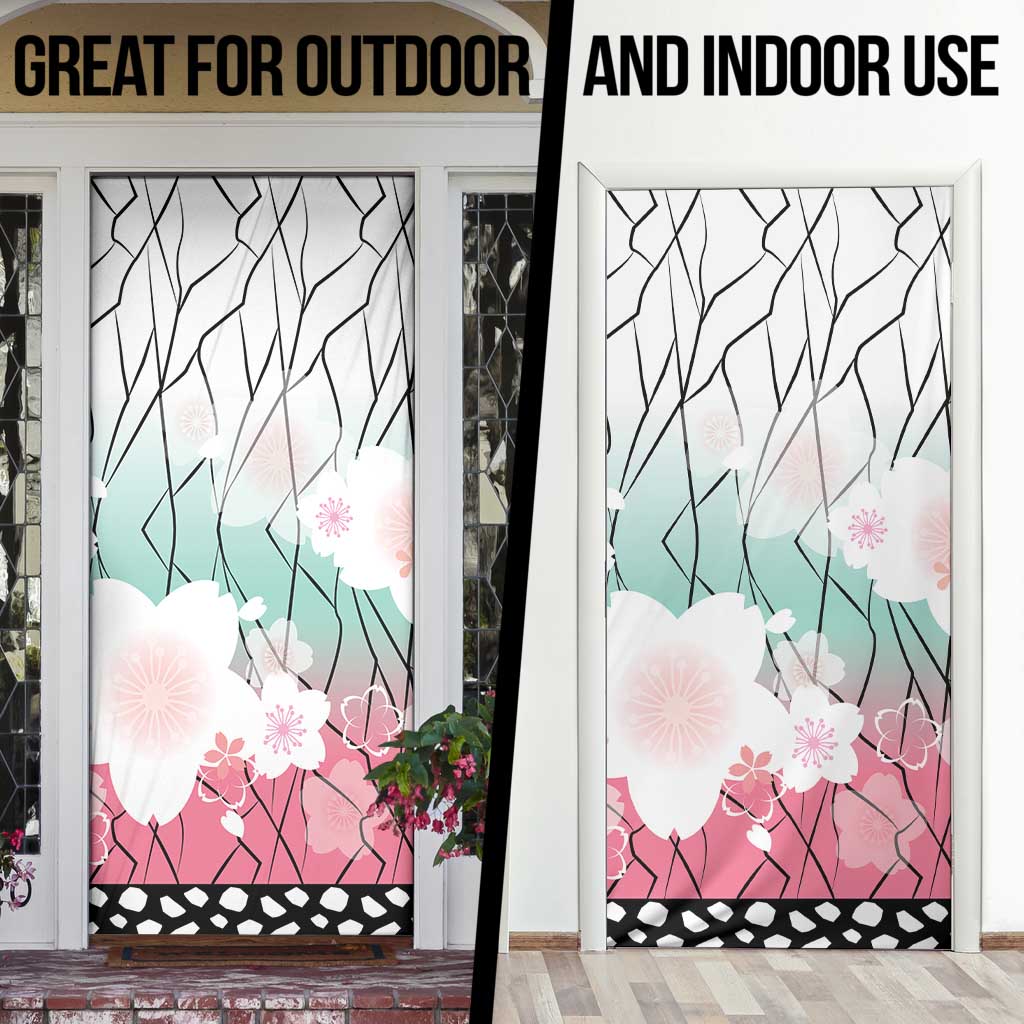 Japanese Kocho Pattern Door Cover Insect Pillar Butterfly Flower Fairy - Wonder Print Shop