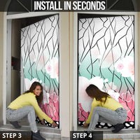 Japanese Kocho Pattern Door Cover Insect Pillar Butterfly Flower Fairy - Wonder Print Shop