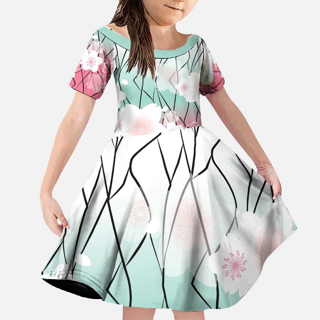 Japanese Kocho Pattern Family Matching Long Sleeve Bodycon Dress and Hawaiian Shirt Insect Pillar Butterfly Flower Fairy - Wonder Print Shop