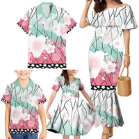 Japanese Kocho Pattern Family Matching Mermaid Dress and Hawaiian Shirt Insect Pillar Butterfly Flower Fairy - Wonder Print Shop