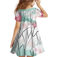 Japanese Kocho Pattern Family Matching Off The Shoulder Long Sleeve Dress and Hawaiian Shirt Insect Pillar Butterfly Flower Fairy - Wonder Print Shop