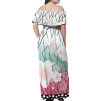 Japanese Kocho Pattern Family Matching Off Shoulder Maxi Dress and Hawaiian Shirt Insect Pillar Butterfly Flower Fairy - Wonder Print Shop