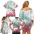Japanese Kocho Pattern Family Matching Off Shoulder Short Dress and Hawaiian Shirt Insect Pillar Butterfly Flower Fairy - Wonder Print Shop