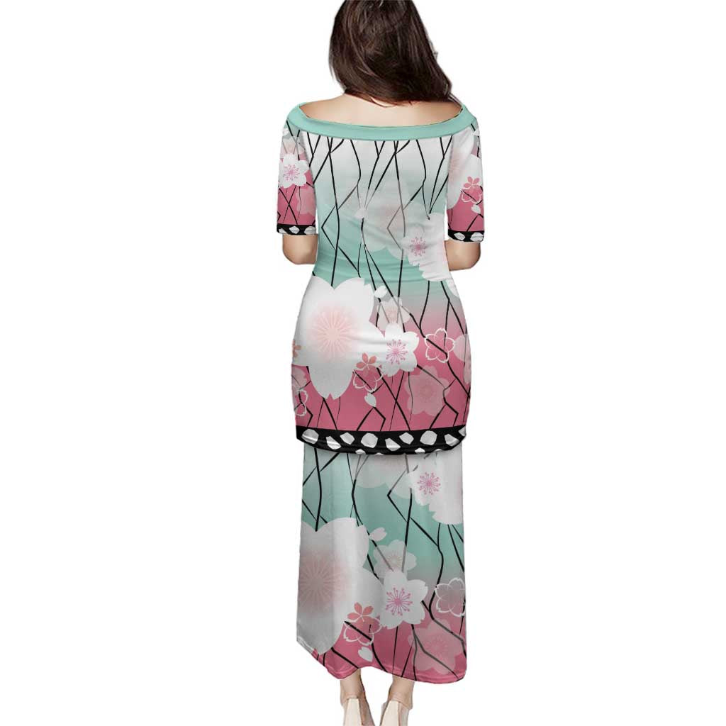 Japanese Kocho Pattern Family Matching Puletasi and Hawaiian Shirt Insect Pillar Butterfly Flower Fairy - Wonder Print Shop