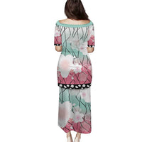 Japanese Kocho Pattern Family Matching Puletasi and Hawaiian Shirt Insect Pillar Butterfly Flower Fairy - Wonder Print Shop