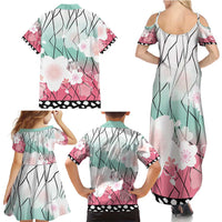 Japanese Kocho Pattern Family Matching Summer Maxi Dress and Hawaiian Shirt Insect Pillar Butterfly Flower Fairy - Wonder Print Shop