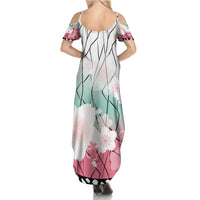 Japanese Kocho Pattern Family Matching Summer Maxi Dress and Hawaiian Shirt Insect Pillar Butterfly Flower Fairy - Wonder Print Shop